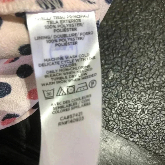 Ann Taylor Mini Dress,Tiered Ruffle Hem,V-Neck zipper back,Polka Dot,Lined,light - Picture 9 of 11